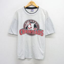 XL★古着 半袖 ビンテージ Tシャツ メンズ 90年代 90s ヒッコリークロウダッズ コットン クルーネック USA製 薄グレー 霜降り 25aug09 中古