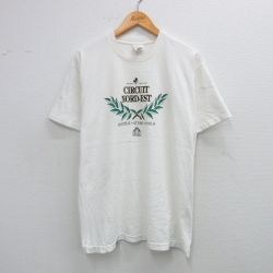 L★古着 フルーツオブザルーム 半袖 ビンテージ Tシャツ メンズ 90年代 90s CIRCUIT コットン クルーネック カナダ製 白 ホワイト 25aug09 中古