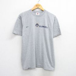 L★古着 ナイキ NIKE 半袖 ビンテージ Tシャツ メンズ 00年代 00s ELLSWORTH クルーネック グレー 霜降り 25aug12 中古