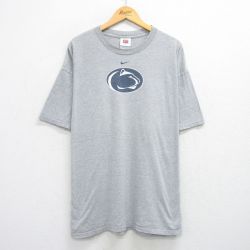 XL★古着 ナイキ NIKE 半袖 ビンテージ Tシャツ メンズ 00年代 00s ニタニーライオンズ 大きいサイズ ロング丈 クルーネック グレー 霜降り 25aug12 中古