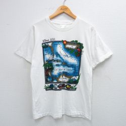 【50%OFF】L★古着 半袖 ビンテージ Tシャツ メンズ 00年代 00s CARIBEAN　SEA コットン クルーネック 白 ホワイト 25aug12 中古