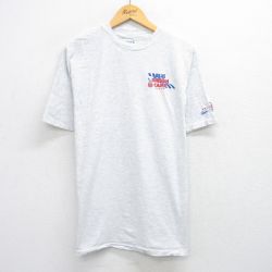 XL★古着 ヘインズ Hanes 半袖 ビンテージ Tシャツ メンズ 90年代 90s BLUE RIBBON CAMP 大きいサイズ クルーネック USA製 薄グレー 霜降り 25aug12 中古