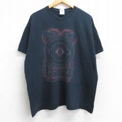 【50%OFF】XL★古着 半袖 ビンテージ Tシャツ メンズ 00年代 00s REFLECTIONS 大きいサイズ コットン クルーネック 黒 ブラック 25aug13 中古
