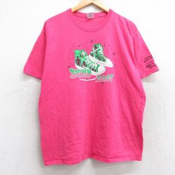 【50%OFF】00s 半袖Tシャツ スニーカー ピンク L | 古着