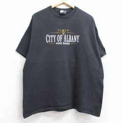 00s 半袖Tシャツ CITY OF ALBANY PIRE BANDプリント ブラック XL | 古着