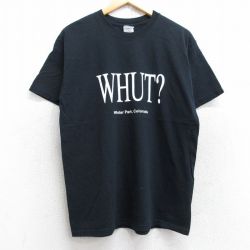 M★古着 半袖 ビンテージ Tシャツ メンズ 00年代 00s WHUT コットン クルーネック 黒 ブラック 25aug13 中古