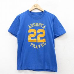 M★古着 半袖 ビンテージ Tシャツ メンズ 90年代 90s オーガスタ 22 クルーネック 青 ブルー 25aug18 中古