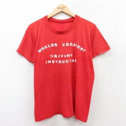 L★古着 半袖 ビンテージ Tシャツ メンズ 80年代 80s WORLDS GREATEST クルーネック 赤 レッド 25aug18 中古