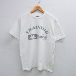 M★古着 カッパ Kappa 半袖 ビンテージ Tシャツ メンズ 00年代 00s ビッグロゴ トレーニング コットン クルーネック 白 ホワイト 25aug19 中古