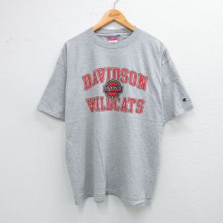 【20%OFF】XL★古着 チャンピオン Champion 半袖 ビンテージ Tシャツ メンズ 00年代 00s デイビッドソン ワイルドキャッツ バスケットボール 大きいサイズ クルーネック グレー 霜降り 25aug19 中古