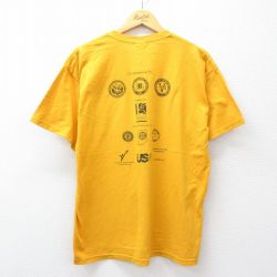 【50%OFF】L★古着 半袖 ビンテージ Tシャツ メンズ 00年代 00s 企業広告 クルーネック 黄 イエロー 25aug19 中古