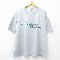 【20%OFF】XL★古着 ラッセル 半袖 ビンテージ Tシャツ メンズ 00年代 00s urban fetch 大きいサイズ クルーネック グレー 霜降り 【spe】 25aug19 中古