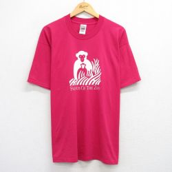 XL★古着 フルーツオブザルーム 半袖 ビンテージ Tシャツ メンズ 00年代 00s サル クルーネック 濃ピンク 25aug19 中古