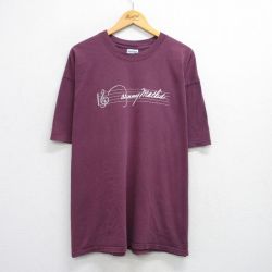 XL★古着 半袖 ビンテージ Tシャツ メンズ 00年代 00s 音符 サミーマティス 大きいサイズ コットン クルーネック エンジ 25aug19 中古