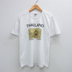 L★古着 半袖 ビンテージ Tシャツ メンズ 00年代 00s タイランド ゾウ コットン クルーネック 白 ホワイト 25aug19 中古