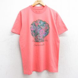 【50%OFF】L★古着 半袖 ビンテージ Tシャツ メンズ 90年代 90s 貝殻 クルーネック ピンク系 25aug19 中古