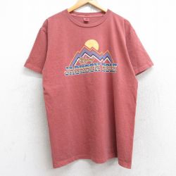 XL★古着 半袖 ビンテージ Tシャツ メンズ 90年代 90s ジャクソンホール コットン クルーネック USA製 茶系 ブラウン 25aug19 中古