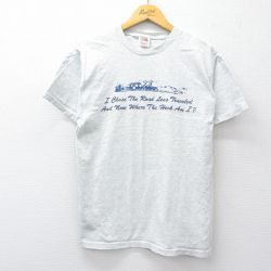 M★古着 フルーツオブザルーム 半袖 ビンテージ Tシャツ メンズ 00年代 00s 車 メッセージ クルーネック 薄グレー 霜降り 25aug20 中古