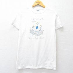 M★古着 半袖 ビンテージ Tシャツ メンズ 00年代 00s 鳥 コットン クルーネック 白 ホワイト 25aug20 中古