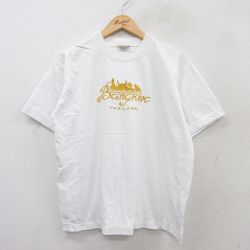 L★古着 半袖 ビンテージ Tシャツ メンズ 90年代 90s バンコク 刺繍 コットン クルーネック 白 ホワイト 25aug20 中古