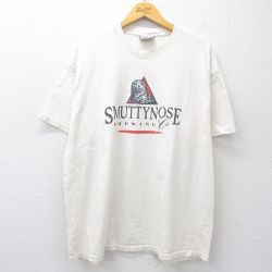 XL★古着 リー Lee 半袖 ビンテージ Tシャツ メンズ 90年代 90s SMUTTYNOSE ビール 大きいサイズ コットン クルーネック USA製 生成り 25aug20 中古