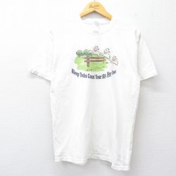 L★古着 半袖 ビンテージ Tシャツ メンズ 00年代 00s ヒツジ コットン クルーネック 白 ホワイト 25aug20 中古