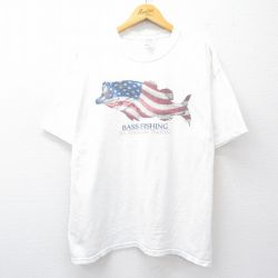 00s 半袖Tシャツ バスフィッシング ホワイト XL | 古着