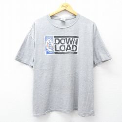 00s 半袖Tシャツ DOWN LOADプリント グレー XL | 古着