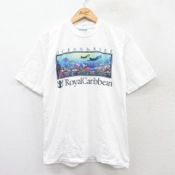 M★古着 All Sport 半袖 ビンテージ Tシャツ メンズ 90年代 90s Royal Caribbean コットン クルーネック 白 ホワイト 25aug20 中古