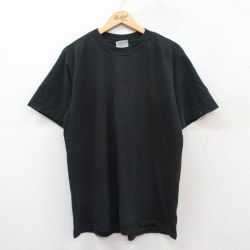 L★古着 フルーツオブザルーム 半袖 ビンテージ Tシャツ メンズ 00年代 00s 無地 コットン クルーネック 黒 ブラック 25aug21 中古