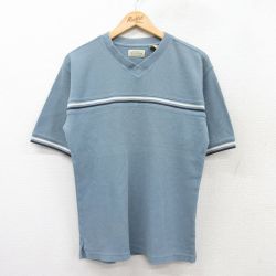 M★古着 セントジョンズベイ 半袖 ビンテージ Tシャツ メンズ 00年代 00s コットン Vネック 薄紺 ネイビー 25aug21 中古