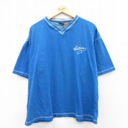 XL★古着 半袖 ビンテージ Tシャツ メンズ 00年代 00s Lions 大きいサイズ コットン 青 ブルー 25aug21 中古