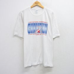 XL★古着 半袖 ビンテージ Tシャツ メンズ 00年代 00s チャンピオン 大きいサイズ クルーネック 白 ホワイト 25aug21 中古