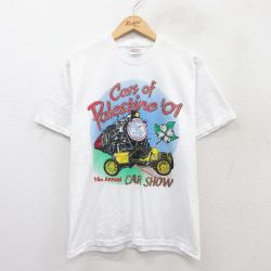 ヘインズ 00s 半袖Tシャツ 車 ホワイト M | 古着