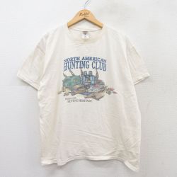フルーツオブザルーム 00s 半袖Tシャツ HUNING CLUB 生成り ベージュ XL | 古着