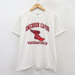 【50%OFF】L★古着 ジャージーズ 半袖 ビンテージ Tシャツ メンズ 00年代 00s ウイングフット クルーネック 白 ホワイト 25aug21 中古