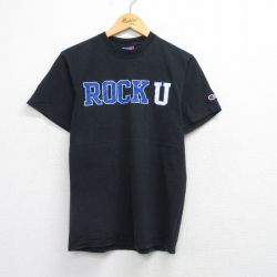 【20%OFF】M★古着 チャンピオン champion 半袖 ビンテージ Tシャツ メンズ 00年代 00s ROCK U クルーネック 黒 ブラック 25aug21 中古