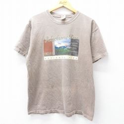 L★古着 半袖 ビンテージ Tシャツ メンズ 00年代 00s デナリ ナショナルパーク コットン クルーネック 茶 ブラウン 25aug21 中古