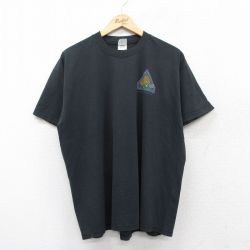 XL★古着 フルーツオブザルーム 半袖 ビンテージ Tシャツ メンズ 90年代 90s BUSH HOG クルーネック 黒 ブラック 25aug21 中古