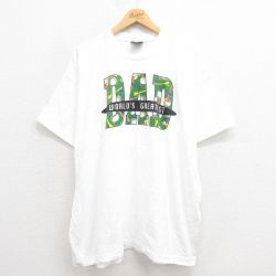 XL★古着 半袖 ビンテージ Tシャツ メンズ 90年代 90s DAD 大きいサイズ コットン クルーネック USA製 白 ホワイト 25aug22 中古