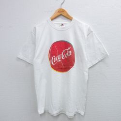 L★古着 フルーツオブザルーム 半袖 ビンテージ Tシャツ メンズ 00年代 00s コカコーラ コットン クルーネック 白 ホワイト 25aug23 中古