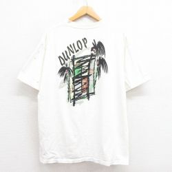 【50%OFF】XL★古着 All Sport 半袖 ビンテージ Tシャツ メンズ 90年代 90s ヤシの木 大きいサイズ コットン クルーネック USA製 白 ホワイト 25aug23 中古