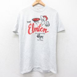 【50%OFF】M★古着 ジャージーズ 半袖 ビンテージ Tシャツ メンズ 90年代 90s Elmton クルーネック USA製 薄グレー 霜降り 25aug26 中古