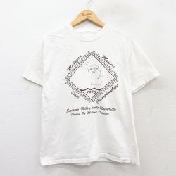 L★古着 半袖 ビンテージ Tシャツ メンズ 90年代 90s ミシガン クルーネック 白 ホワイト 25aug26 中古