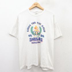 【50%OFF】XL★古着 ヘインズ Hanes 半袖 ビンテージ Tシャツ メンズ 00年代 00s オリンピック SHIELDS 大きいサイズ クルーネック 白 ホワイト 25aug26 中古
