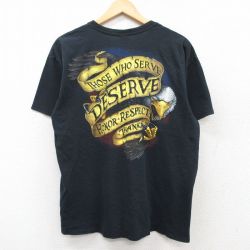 【50%OFF】L★古着 半袖 ビンテージ Tシャツ メンズ 00年代 00s DESERVE 鳥 コットン クルーネック 黒 ブラック 25aug26 中古