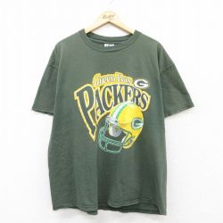 00s 半袖Tシャツ グリーンベイパッカーズプリント グリーン XL | 古着