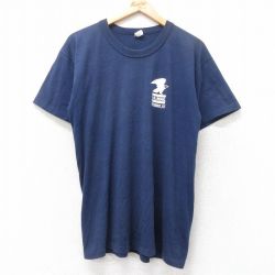 L★古着 半袖 ビンテージ Tシャツ メンズ 80年代 80s US MAIL クルーネック USA製 紺 ネイビー 25aug26 中古