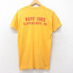 L★古着 半袖 ビンテージ Tシャツ メンズ 80年代 80s NAPF クルーネック USA製 黄 イエロー 霜降り 25aug26 中古