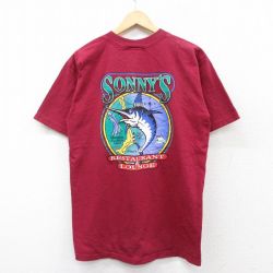 00s 半袖Tシャツ カジキ バーガンディ L | 古着